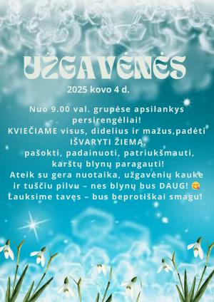 Naujienos „ UŽGAVĖNĖS“ galerija. Nuotrauka 1 iš 1